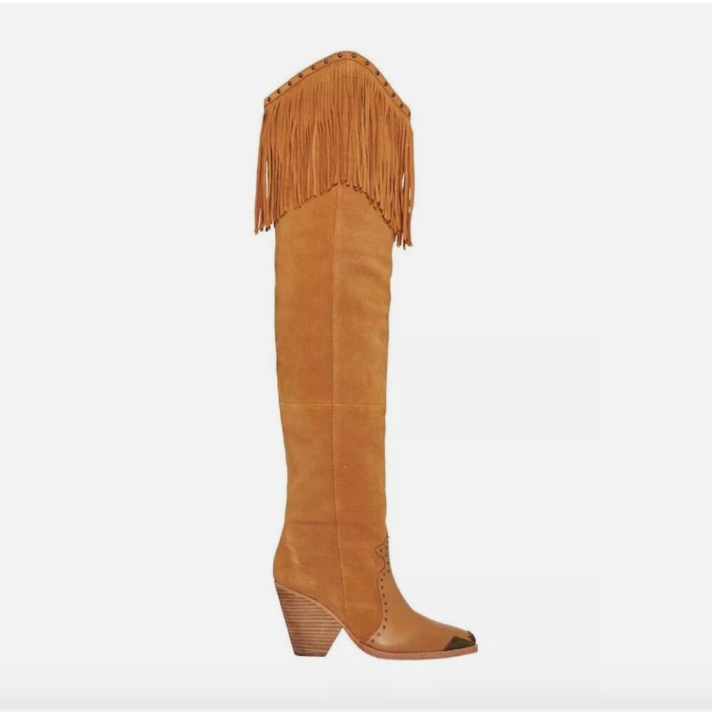 Spell and the Gypsy Collective Evie Over Knee Boot Tan Size 39 US 8 NWOT